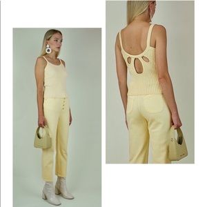 House of Sunny yellow Peggy Vest open back knit tank top